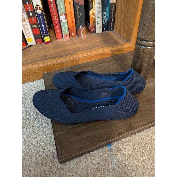 Rothy’s The Flat Slip On Shoes Maritime Navy Blue Woman's Size 7 Round Toe - Picture 4 of 6